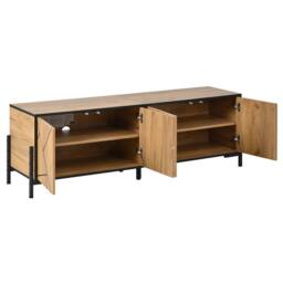 STILVORA TV Stand with 4 Doors & Cable Management Rustic Brown in Dark Brown - thumbnail 9