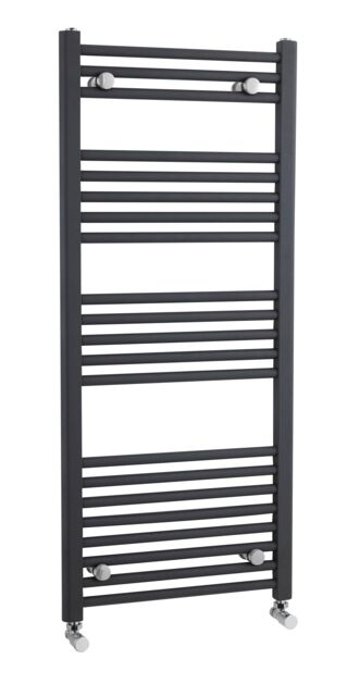 Balterley Heated Vertical Towel Straight Rail, 1672 BTU, 1150x500mm - Anthracite in Grey - image 1