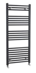 Balterley Heated Vertical Towel Straight Rail, 1672 BTU, 1150x500mm - Anthracite in Grey