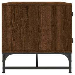 Berkfield Home Coffee Table with Glass Doors Brown Oak 68.5x50x50 cm - thumbnail 6