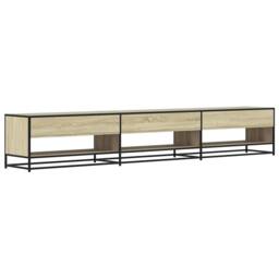 Berkfield Home TV Cabinet Sonoma Oak 270x40x46 cm Engineered Wood in Light Tan - Size: 270 x 40 x 46 cm - thumbnail 6