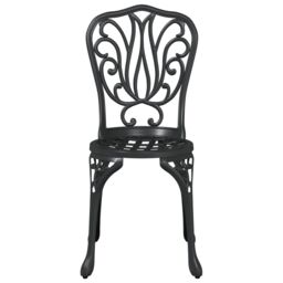 Berkfield Home 3-Piece Garden Bistro Set in Black Cast Aluminum - thumbnail 7