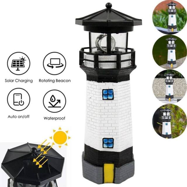 KORVIXA Solar Powered Lighthouse Garden Light in Black - Size: 100 cm - image 1