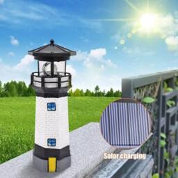 KORVIXA Solar Powered Lighthouse Garden Light in Black - Size: 100 cm - thumbnail 4