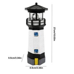 KORVIXA Solar Powered Lighthouse Garden Light in Black - Size: 100 cm - thumbnail 2