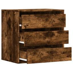 Berkfield Home Corner Chest of Drawers Smoked Oak 60x41x58 cm Engineered Wood in Brown - Size: 60 x 41 x 58 cm - thumbnail 5
