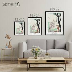 "Artery8 Butterflies Picnic Fashion Barbier Black Framed Canvas Wall Art in White - Size: W24"" x H32""" - thumbnail 4