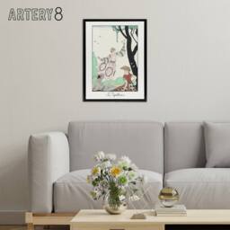 "Artery8 Butterflies Picnic Fashion Barbier Black Framed Canvas Wall Art in White - Size: W24"" x H32""" - thumbnail 3