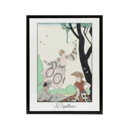 "Artery8 Butterflies Picnic Fashion Barbier Black Framed Canvas Wall Art in White - Size: W24"" x H32""" - thumbnail 1