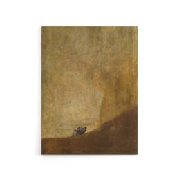 "Artery8 Francisco Goya El Perro Dog Canvas Wall Art Print in Brown - Size: W18"" x H24""" - thumbnail 1