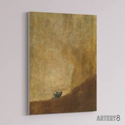 "Artery8 Francisco Goya El Perro Dog Canvas Wall Art Print in Brown - Size: W18"" x H24""" - thumbnail 2