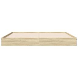 Berkfield Home Bed Frame without Mattress Sonoma Oak 160x200 cm Engineered Wood in Brown - thumbnail 4