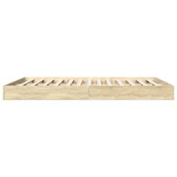 Berkfield Home Bed Frame without Mattress Sonoma Oak 160x200 cm Engineered Wood in Brown - thumbnail 5