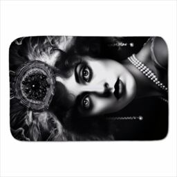 Warren Reed - Designer Edwardian Showgirl Splashart Sherpa Blanket in Black - Size: Large - thumbnail 1
