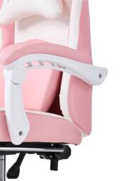Living and Home Gaming Chair with Footrest & Massage Lumbar Cushion in Pink - thumbnail 7