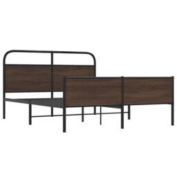 Berkfield Home Metal Bed Frame without Mattress Brown Oak 160x200 cm - thumbnail 3