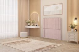 "Somnior Alexas Divan Bed Base with 54"" Floor Standing Headboard Plush Velvet in Pink - Size: Single" - thumbnail 5