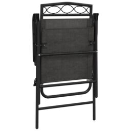 Berkfield Home Folding Garden Chairs 8 pcs Melange Grey Steel & Textilene - thumbnail 8
