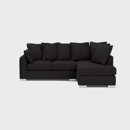 Snugg Furniture UK Limited (Right Hand) Cardinal Corner sofa with Footstool in Black - thumbnail 1