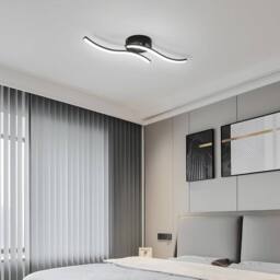 Goeco LED Ceiling Light, 12 W, Modern Acrylic Ceiling Chandelier, 6500 K in Black - thumbnail 3
