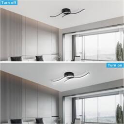 Goeco LED Ceiling Light, 12 W, Modern Acrylic Ceiling Chandelier, 6500 K in Black - thumbnail 7