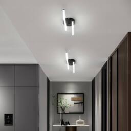 Goeco LED Ceiling Light, 12 W, Modern Acrylic Ceiling Chandelier, 6500 K in Black - thumbnail 4