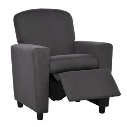 HOMCOM Kids Sofa with Footrest Linen Recliner Upholstered Armchair for Playroom Grey - thumbnail 2