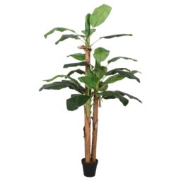 Berkfield Home Artificial Banana Tree 19 Leaves 180 cm Green - thumbnail 2