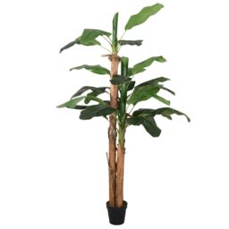 Berkfield Home Artificial Banana Tree 19 Leaves 180 cm Green - thumbnail 1