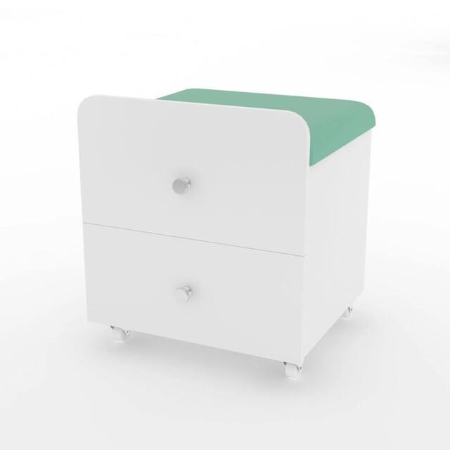 KORVIXA Green Vanity Stool with Storage Padded Seat - Size: 100 cm x 100 cm - image 1