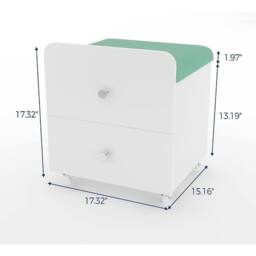KORVIXA Green Vanity Stool with Storage Padded Seat - Size: 100 cm x 100 cm - thumbnail 2