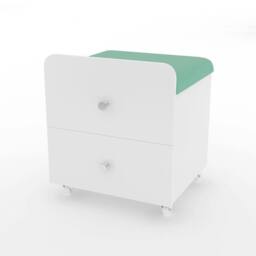 KORVIXA Green Vanity Stool with Storage Padded Seat - Size: 100 cm x 100 cm - thumbnail 1