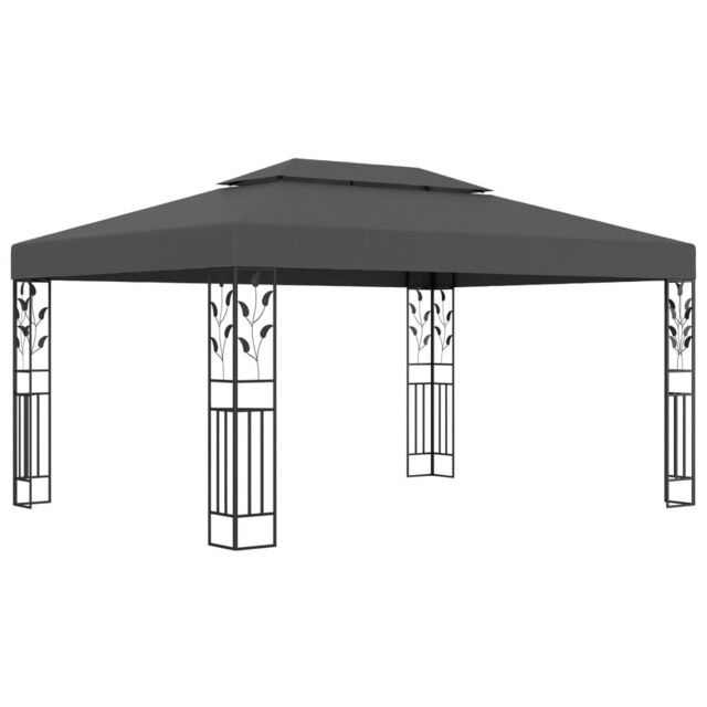 Berkfield Home Gazebo with Double Roof 3x4m Anthracite in Black - image 1
