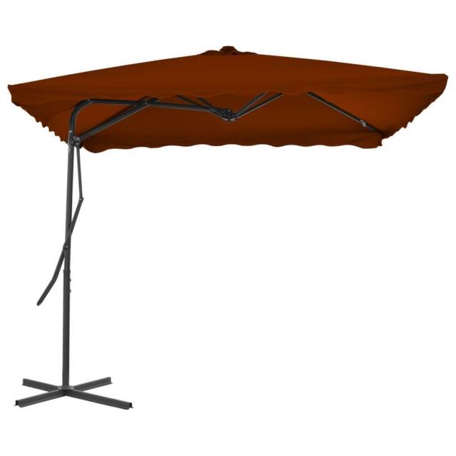 Berkfield Home Outdoor Parasol with Steel Pole Terracotta 250x250x230 cm - Size: 250 x 250 x 230 cm