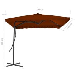 Berkfield Home Outdoor Parasol with Steel Pole Terracotta 250x250x230 cm - Size: 250 x 250 x 230 cm - thumbnail 6