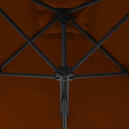 Berkfield Home Outdoor Parasol with Steel Pole Terracotta 250x250x230 cm - Size: 250 x 250 x 230 cm - thumbnail 4