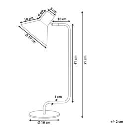 Wyld and Coco Orange Metal Desk Lamp - Adjustable Cone Shade On/Off Switch - thumbnail 3