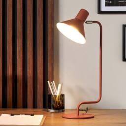 Wyld and Coco Orange Metal Desk Lamp - Adjustable Cone Shade On/Off Switch