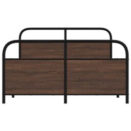 Berkfield Home Metal Bed Frame without Mattress Brown Oak 140x200 cm - thumbnail 5