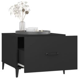 Berkfield Home Coffee Table with Metal Legs 2 pcs Black 50x50x40 cm - Size: 50 x 50 x 40 cm - thumbnail 5