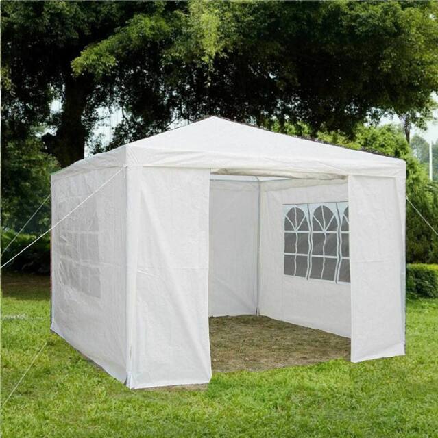 Gr8 Garden Gazebo With Sides Garden Marquee Tent 3x3m in White - image 1