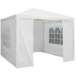 Gr8 Garden Gazebo With Sides Garden Marquee Tent 3x3m in White - thumbnail 2