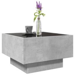 Berkfield Home Coffee Table with LED Concrete Grey 50x50x30 cm Engineered Wood - Size: 50 x 50 x 30 cm - thumbnail 5