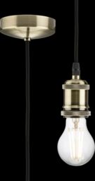 Netlighting 1.8m E27 Vintage Pendant Set Antique Brass 230V IP20 80W in Yellow - thumbnail 1