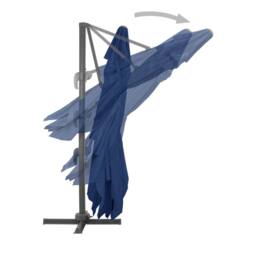 Berkfield Home Cantilever Umbrella with Aluminium Pole 4x3 m Azure Blue - thumbnail 4