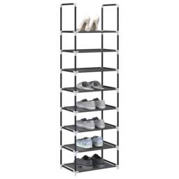 Berkfield Home Shoe Rack 8-Tier Black 44x28x145 cm Non-woven Fabric - Size: 44 x 28 x 145 cm - thumbnail 2