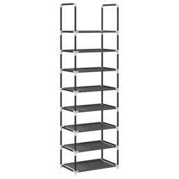 Berkfield Home Shoe Rack 8-Tier Black 44x28x145 cm Non-woven Fabric - Size: 44 x 28 x 145 cm - thumbnail 1
