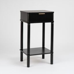 Scottish Everlastings Ltd Black Side Table with Ribbed Drawer - thumbnail 2