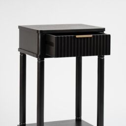 Scottish Everlastings Ltd Black Side Table with Ribbed Drawer - thumbnail 3