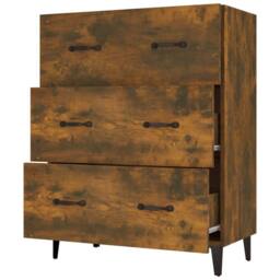Berkfield Home Sideboard Smoked Oak 69.5x34x90 cm Engineered Wood in Brown - thumbnail 6